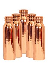 PG COUTURE Pure Copper Plain Bottles Water with Lid Pack Of 1 - £12.94 GBP+