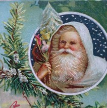 Old World Santa Claus Father Christmas Postcard Tucks White Coat Series 136   - £50.90 GBP