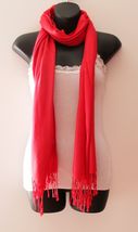 Red Women Soft Pashmina Classic Solid Cashmere Scarf Stole Wrap - £15.21 GBP