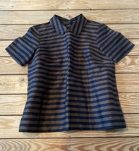Madewell Women’s stripe Collared back Snap Top size XS Brown black AZ - £14.95 GBP