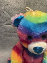 Toy Factory Dave &amp; Buster&#39;s Rainbow Striped Teddy Bear Plush Stuffed Animal KG - £12.41 GBP