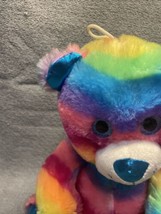 Toy Factory Dave &amp; Buster&#39;s Rainbow Striped Teddy Bear Plush Stuffed Animal KG - £11.83 GBP