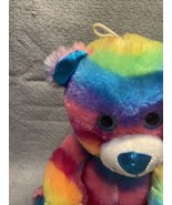 Toy Factory Dave &amp; Buster&#39;s Rainbow Striped Teddy Bear Plush Stuffed Ani... - $301.58 MXN