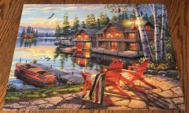 Buffalo Jigsaw Puzzle Darrell Bush Loon Lake 1000 Pieces 26.75&quot; x 19.75&quot; - $9.95