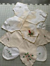 Vintage Hand Embroidered Appliqué Doilies Set #9 - $7.60