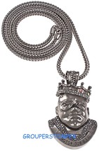 Notorious B.I.G. Necklace New Iced Out Pendant With 36 Inch Franco Style... - £32.03 GBP