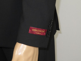 Men Suit BERLUSCONI Turkey Italian Wool 180's Double Breasted UGS94-08 Black image 4