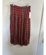 Vintage Bechamel Red Plaid Stretch Waist Maxi Dress Size Large - $40.83 CAD