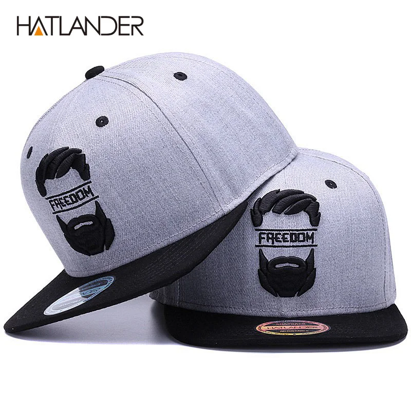 HATLANDER Original snapback cap men flat brim bone baseball caps embroidery - £16.96 GBP