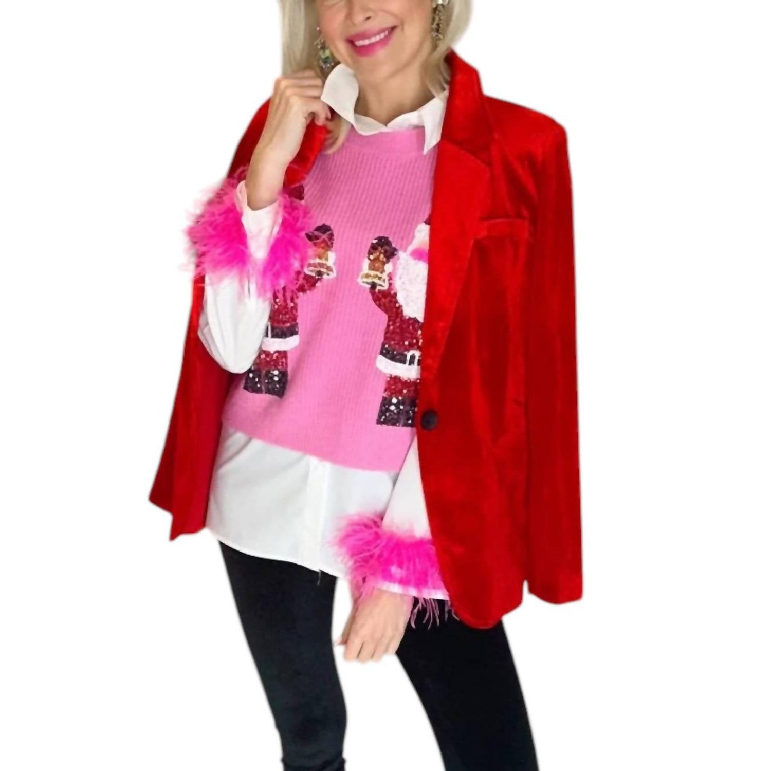 Why Dress velvet blazer Red - $40.00