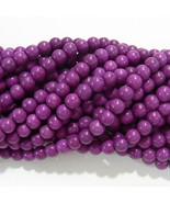 6mm Round Purple Magnesite Semi Gemstones Beads 15''L â€“ 4479 - £2.60 GBP