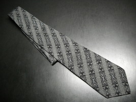 Gianni Versace Neck Tie Stripes in Black and Greys Silk Hand Made in Spain - £15.97 GBP