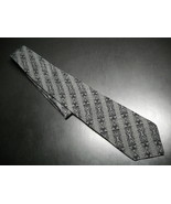 Gianni Versace Neck Tie Stripes in Black and Greys Silk Hand Made in Spain - £15.77 GBP