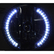 7&quot; Halogen Crystal Clear White Turn Signal Halo Headlight Fits Harley Motorcycle - £39.83 GBP