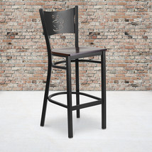 Black Coffee Stool-Wal Seat XU-DG-60114-COF-BAR-WALW-GG - £117.38 GBP