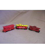 LOT 3 HO train red CABOOSES Rock Island Santa Fe 2226 B&amp;O c1900 AS-IS - £19.32 GBP