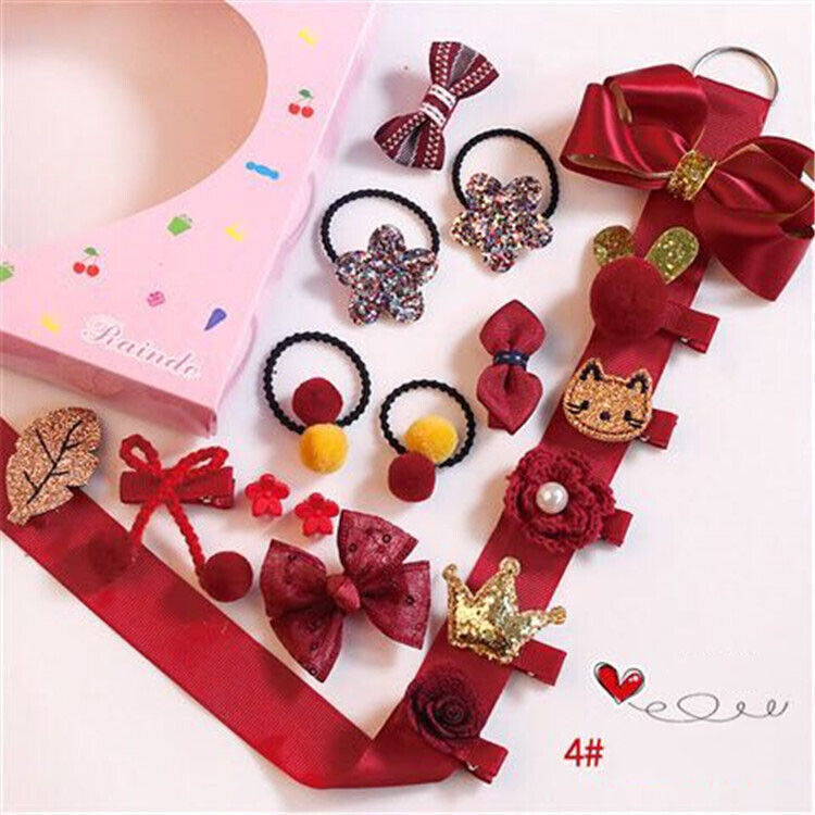 18Pcs/box  Kids Girl Baby Knot Bows Crown Hair Clips Headwear Gift Acces... - $3.49