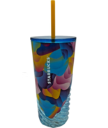2024 Summer Starbucks Aqua Glass Swirl Gradient Petal  18ozTumbler w/Lid... - $13.40
