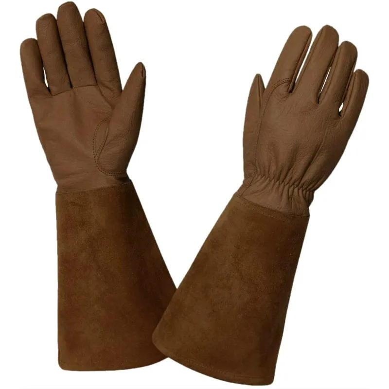 Rose Pruning Gloves for Men and Women Extra Long  Goatn Leather Thorn Proof Gard - £63.21 GBP