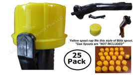 25-Pack New Blitz Yellow Spout Caps Fits self-venting Gas Can Spouts Check Pics - £18.90 GBP
