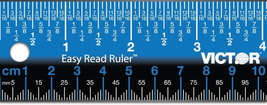 Victor Easy Read Stainless Steel Ruler, Standard/Metric, 12&quot; Long, Blue - $19.36