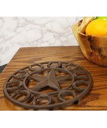 Ebros 10&quot; Dia Western Lone Star with Horseshoes Border Cast Iron Round T... - £18.08 GBP