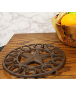 Ebros 10&quot; Dia Western Lone Star with Horseshoes Border Cast Iron Round T... - $22.99