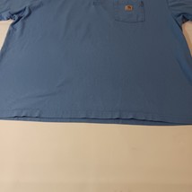 Carhartt K87 PCB Men's Blue Cotton Henley T-Shirt Short Sleeve Pocket Size 2XL image 8