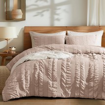 Phf Seersucker Taupe Twin Size Comforter Set, 2 Pieces Summer Lightweight, Taupe - £31.40 GBP