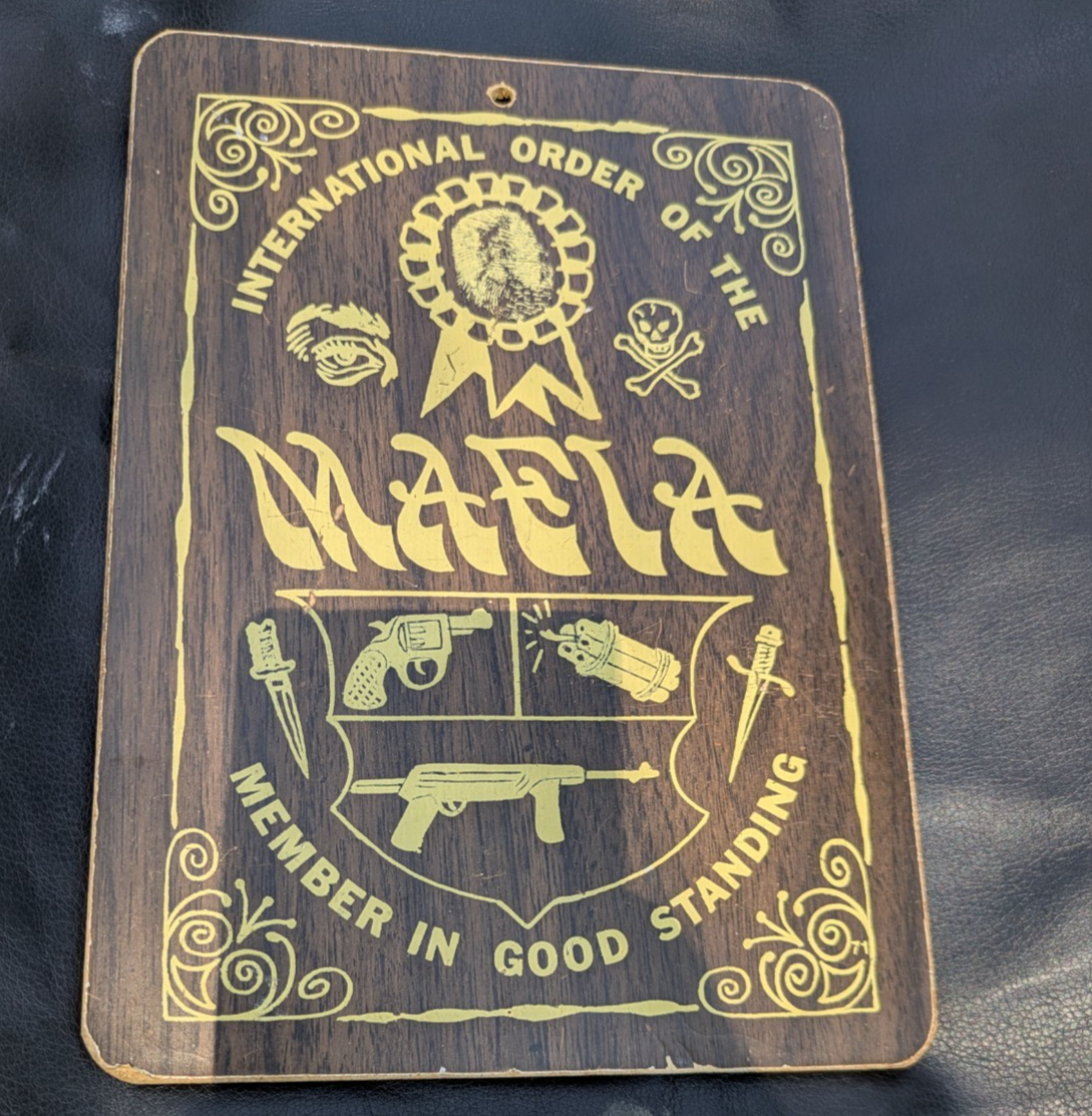 1966 International Ordre Des Mafia Imprimé Board Signe Pointe N Twinkle ... - $20.74