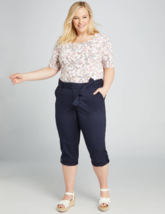 Lane Bryant Belted Utility Poplin Pedal Pants Size 26 Midnight Sky New - £42.19 GBP