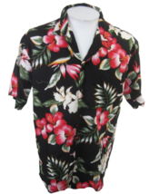 Ky&#39;s Men authentic Hawaiian shirt XL pit to pit 25.5 camp floral luau cotton vtg - £23.26 GBP