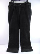 Eddie Bauer Black Corduroy Bootcut High Rise Jeans Size 14 Tall - $22.02