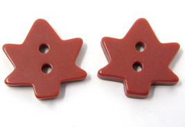 2 Red Stars Buttons Plastic 2 Holes Medium Size 3/4&quot; Blouse Shirt Costum... - £7.37 GBP