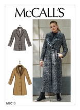McCalls Sewing Pattern 8013 Coat Jacket Detachable Fur Collar Misses Belt XS-MED - £11.50 GBP