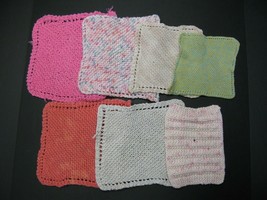 Vintage Lot 7 Crocheted Pot Holders Hot Pads Kitchen Handmade Used - £9.69 GBP