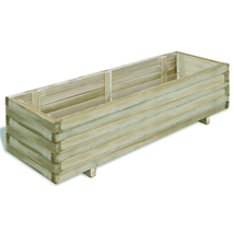 Outdoor Garden Patio Wooden Rectangular Wood Raised Bed Planter Box Stand Flower - £105.76 GBP