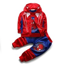 Boys Spider Man Clothes Set Children 3 Pcs Clothing Suit Vest Long Sleeve Shirt  - £58.83 GBP