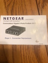 Netgear Connect With Innovation GS105v4…Instruction OEM Manual Only Ship... - $19.79