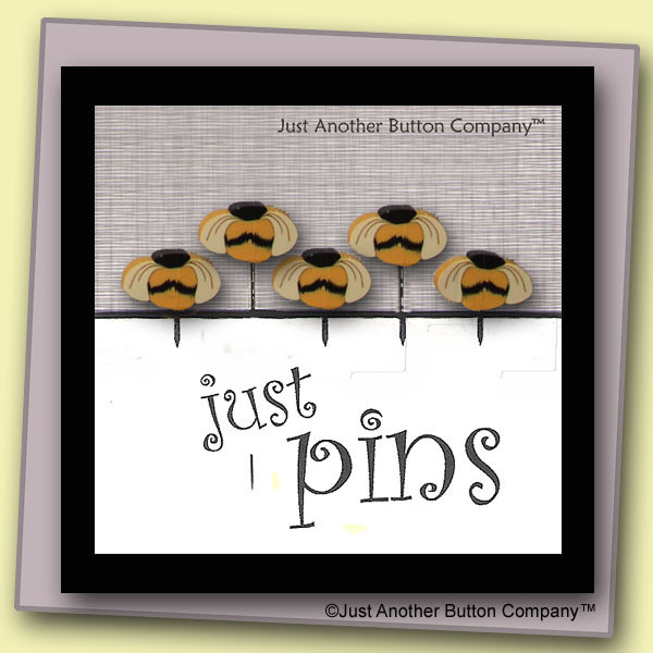 Just Bees Just Pins JP113 set 5 for pincushions JABC Just Another Button Co - $13.05