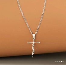 Stainless Steel Christian Faith Grace Steel Color Necklace Unisex NWOT J... - $6.92
