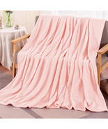 Pink Fuzzy Fleece Blanket For Bed,Warm Soft Jacquard Throws For All Season - $17.83 CAD+