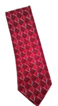 New with Tags Arrow Men&#39;s 100% Silk Tie Abstract Deep Maroon Light Blue Silver - £13.55 GBP
