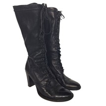 Kenneth Cole New York Womens Black Leather Lace Up Granny Boots Shoes Si... - £40.49 GBP