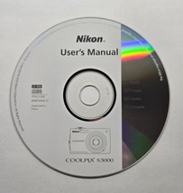 Nikon Coolpix S3000 Digital Camera User&#39;s Manual Software CD-ROM  - $11.87