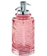 Pioneer Woman ~ Embossed Vintage Style Glass ~ AMELIA ~ CORAL ~ Soap Dis... - £26.08 GBP