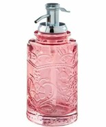 Pioneer Woman ~ Embossed Vintage Style Glass ~ AMELIA ~ CORAL ~ Soap Dis... - $44.90 CAD