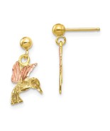 Black Hills Gold 10K Tri Color Hummingbird Post Earrings - €188,49 EUR