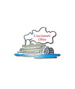 Vtg Cincinnati Ohio Steamboat Flexible Rubber Fridge Magnet - €10,23 EUR