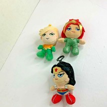 DC Comics 3 pc Lot Keychain Plush Doll 6 in Tall Aquaman Wonder Woman Atlanna - £13.23 GBP